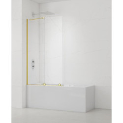 Vanová zástěna SAT Walk-In Xmotion 150x117,5 cm zlatá SATWIXMVZ150Z
