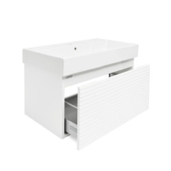 Koupelnová skříňka s umyvadlem Naturel Savona 78x43x44,8 cm bílá lesk SAVONA80BISAT