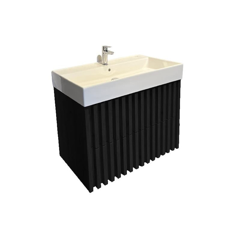 Koupelnová skříňka s umyvadlem SAT Delano 60x56x46 cm černá mat DELANO60ZCSAT