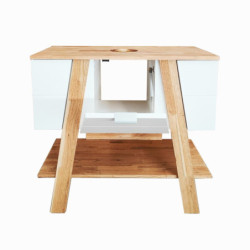 Koupelnová skříňka pod umyvadlo na desku Naturel Home 80x73x46 cm ořech/bílá mat HOMEUMDB