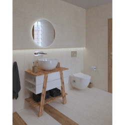 Koupelnová skříňka pod umyvadlo na desku Naturel Home 80x73x46 cm ořech/bílá mat HOMEUMDB