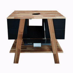 Koupelnová skříňka pod umyvadlo na desku Naturel Home 80x73x46 cm ořech/černá mat HOMEUMDC