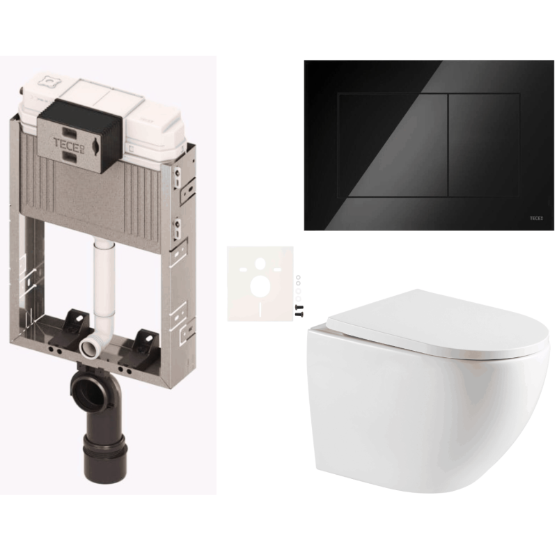 Závěsný wc set k zazdění  SAT SIKOTZREX67BL