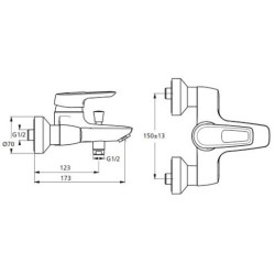 Vanová baterie Ideal Standard CeraMix Blue 150 mm chrom B9490AA