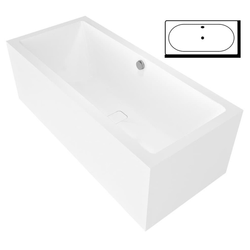 Obdélníková vana Polysan MARLENE L MONOLITH 165x75 cm akrylát levá 72403ML