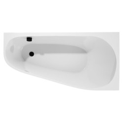 Asymetrická vana Polysan PROJEKTA R MONOLITH 156x77 cm akrylát pravá černobílá 21111MB