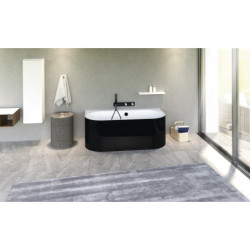 Obdélníková vana Polysan ASTRA DL MONOLITH 160x70 cm akrylát levá černobílá 33611MDLB