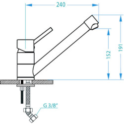Dřezová baterie Alveus CLEO s otočným raménkem šedá 1107683