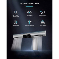 Senzorová elektronická umyvadlová baterie s osoušečem rukou Jet Dryer AIRTAP kulatá matný nerez 8596220013118