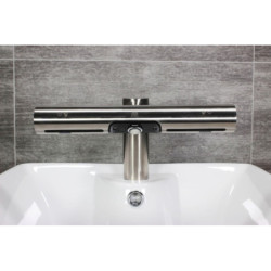 Senzorová elektronická umyvadlová baterie s osoušečem rukou Jet Dryer AIRTAP kulatá matný nerez 8596220013118