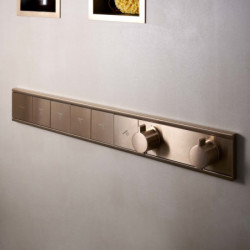 Sprchová a vanová baterie Hansgrohe RainSelect bez podomítkového tělesa kartáčovaný bronz 15384140