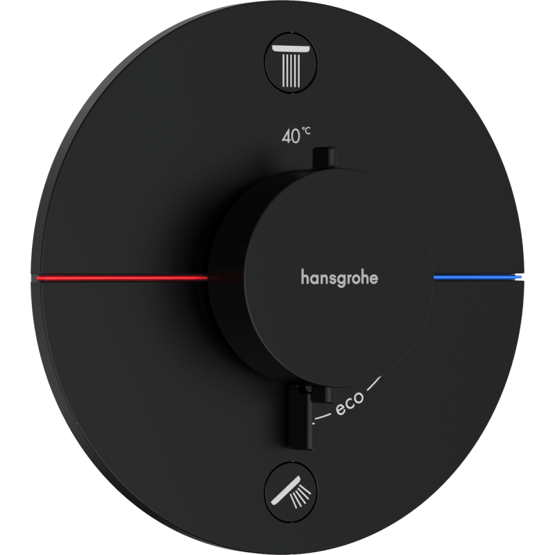 Sprchová a vanová baterie Hansgrohe ShowerSelect Comfort S bez podomítkového tělesa matná černá 15554670