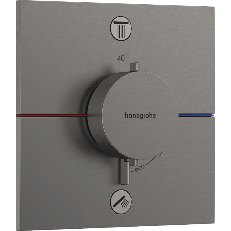 Sprchová a vanová baterie Hansgrohe ShowerSelect Comfort E bez podomítkového tělesa kartáčovaný černý chrom 15578340