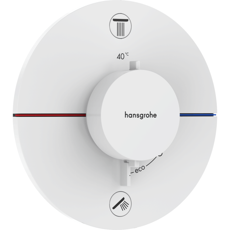 Sprchová a vanová baterie Hansgrohe ShowerSelect Comfort S bez podomítkového tělesa matná bílá 15556700