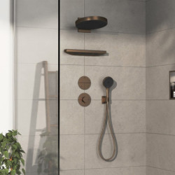 Ventil Hansgrohe ShowerSelect Comfort S bez podomítkového tělesa kartáčovaný bronz 15558140