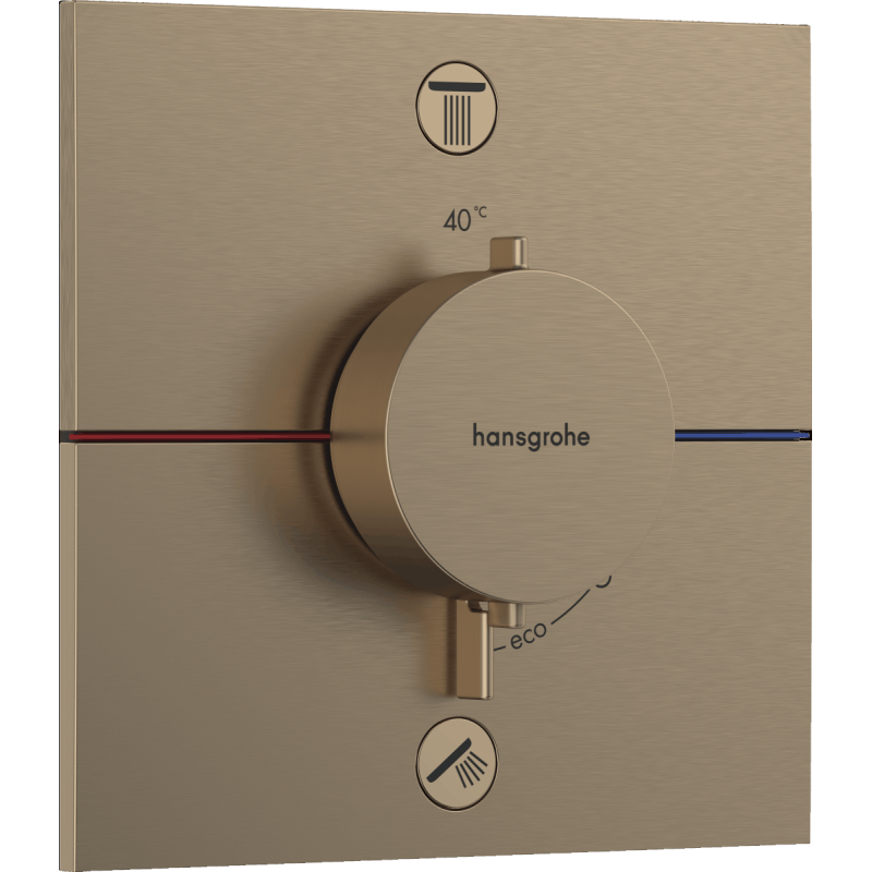 Sprchová a vanová baterie Hansgrohe ShowerSelect Comfort E bez podomítkového tělesa kartáčovaný bronz 15572140