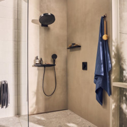 Sprchová a vanová baterie Hansgrohe ShowerSelect Comfort E bez podomítkového tělesa kartáčovaný černý chrom 15572340