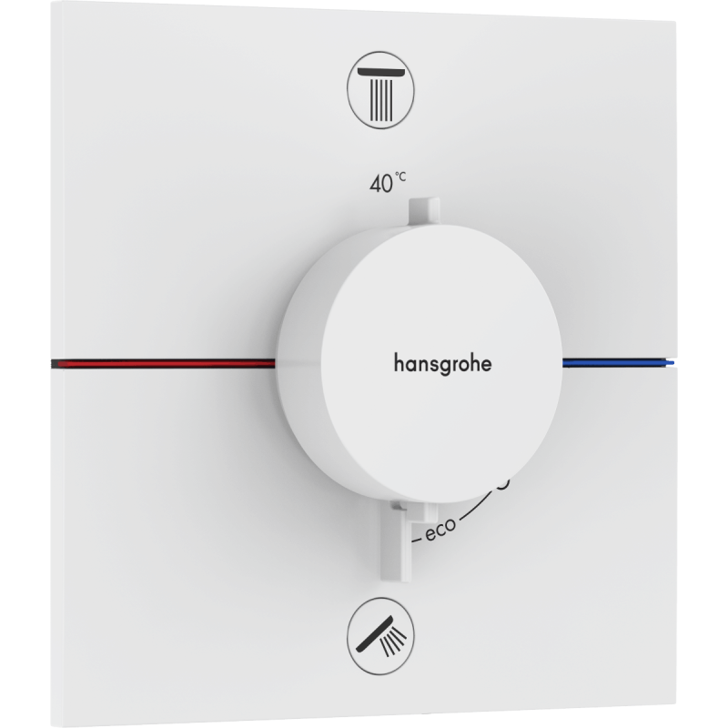 Sprchová a vanová baterie Hansgrohe ShowerSelect Comfort E bez podomítkového tělesa matná bílá 15578700