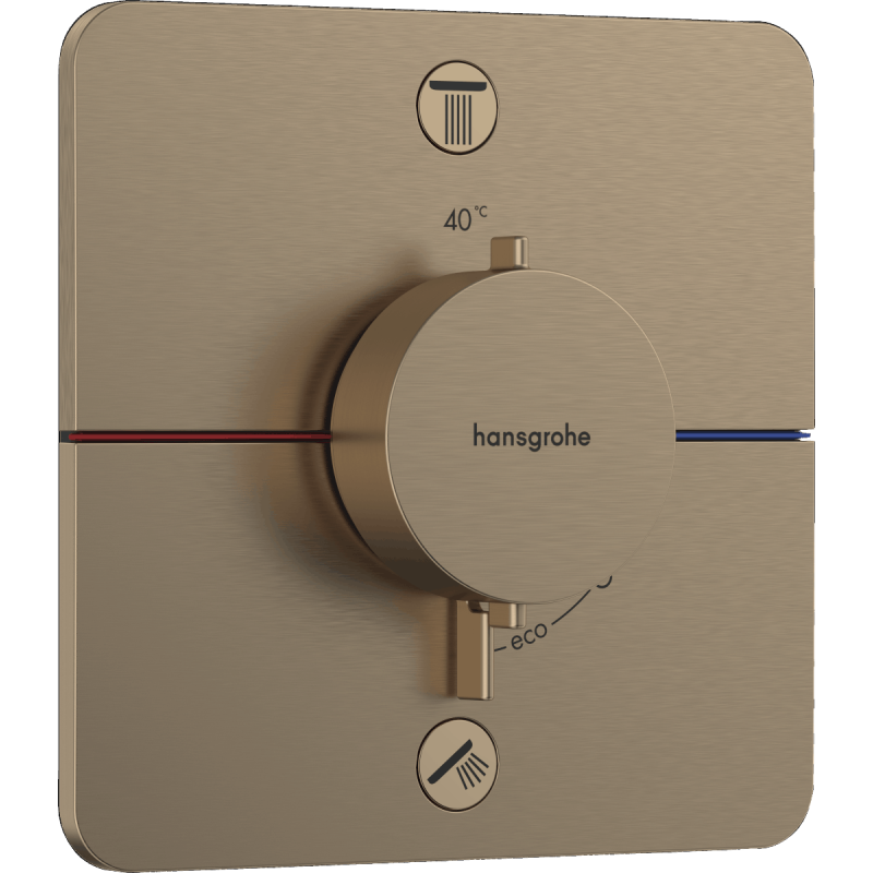 Sprchová a vanová baterie Hansgrohe ShowerSelect Comfort Q bez podomítkového tělesa kartáčovaný bronz 15583140