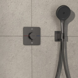 Sprchová a vanová baterie Hansgrohe ShowerSelect Comfort Q bez podomítkového tělesa kartáčovaný černý chrom 15586340