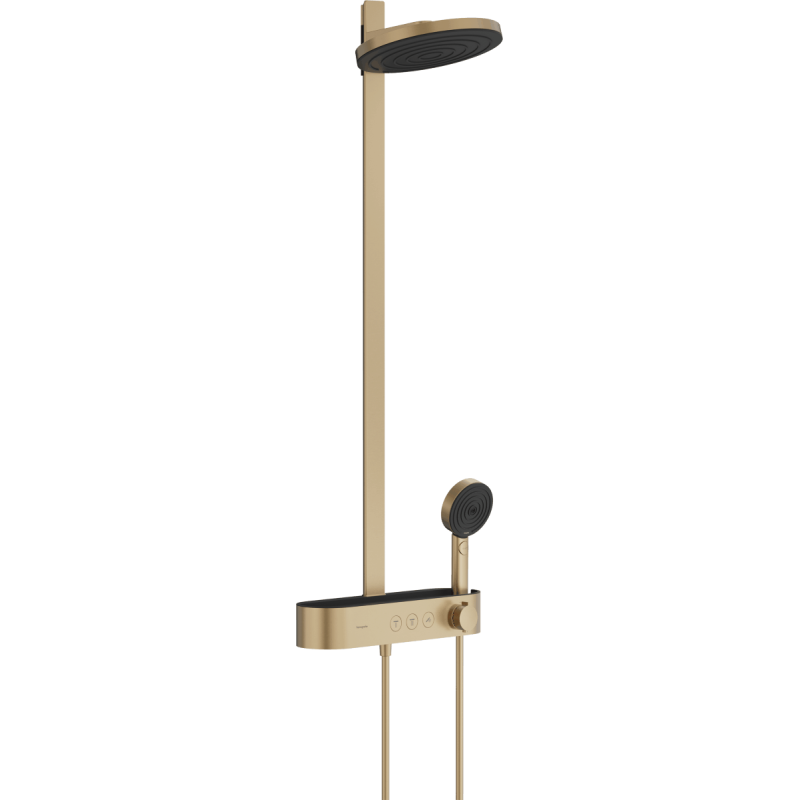Sprchový systém Hansgrohe Pulsify S na stěnu s termostatickou baterií kartáčovaný bronz 24241140