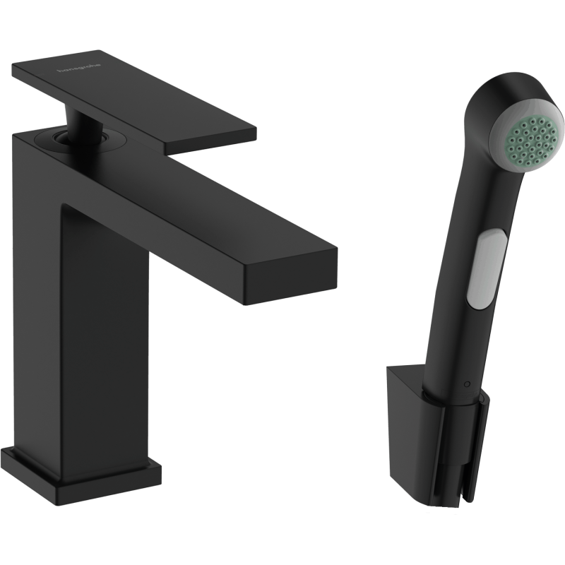 Umyvadlová baterie Hansgrohe Tecturis E s bidetovou sprškou matná černá 73210670