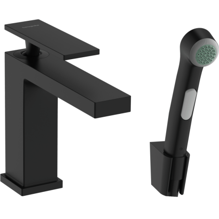 Umyvadlová baterie Hansgrohe Tecturis E s bidetovou sprškou matná černá 73210670