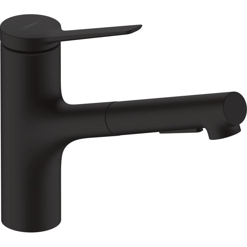 Dřezová baterie Hansgrohe Zesis M33 s vytahovací sprškou, 2 proudy matná černá 74821670