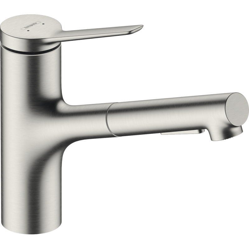 Dřezová baterie Hansgrohe Zesis M33 s vytahovací sprškou, 2 proudy nerez 74821800