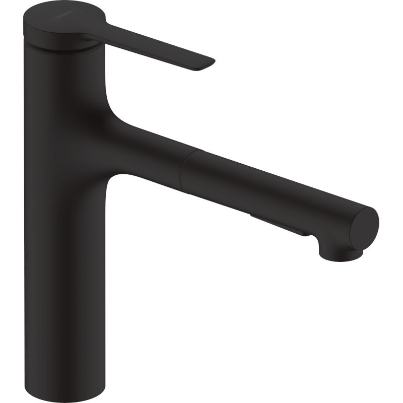 Dřezová baterie Hansgrohe Zesis M33 s vytahovací sprškou, 2 proudy matná černá 74822670
