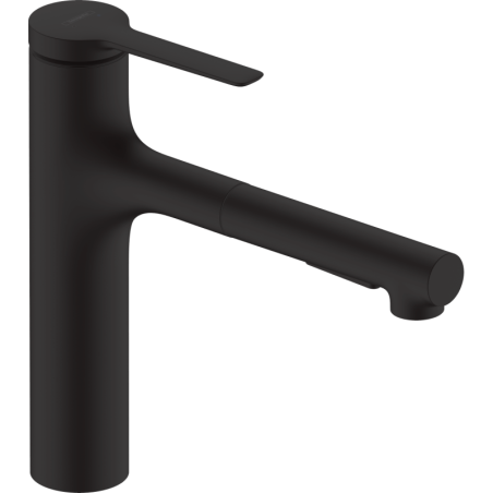 Dřezová baterie Hansgrohe Zesis M33 s vytahovací sprškou, 2 proudy matná černá 74822670