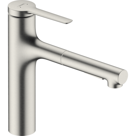 Dřezová baterie Hansgrohe Zesis M33 s vytahovací sprškou, 2 proudy nerez 74823800
