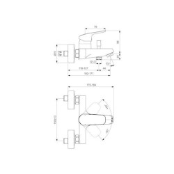 Vanová baterie Ideal Standard CeraFlex 150 mm chrom B1721AA