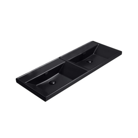 Nábytkové dvojumyvadlo SAT B-Way 121x46 cm černá matná dva otvory pro baterii SATBW212046BKM