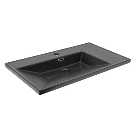 Nábytkové umyvadlo SAT B-Way 81x46 cm černá matná otvor pro baterii uprostřed SATBWA8046BKM