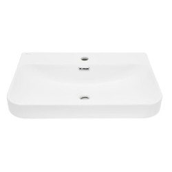 Nábytkové umyvadlo SAT Fusion 60,5x46 cm bílá matná, otvor pro baterii uprostřed SATFUS6046MW