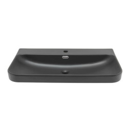 Nábytkové umyvadlo SAT Fusion 81x46 cm černá matná, otvor pro baterii uprostřed SATFUS8046BKM