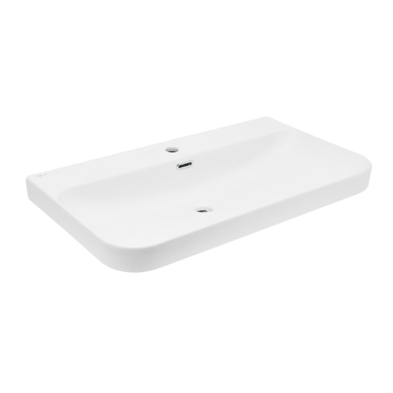 Nábytkové umyvadlo SAT Fusion 81x46 cm bílá matná, otvor pro baterii uprostřed SATFUS8046MW