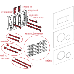 Ovládací tlačítko Alca plast Gun metal mat M57-GM-M