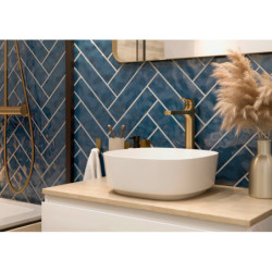 Umyvadlo na desku SAT Project 37x37 cm bez otvoru na baterii SATUMPRO3737SR