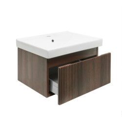 Koupelnová skříňka s umyvadlem SAT Evolution 58x30x44,8 cm ořech mat SATEVO60NAU1