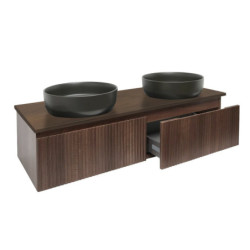 Koupelnová skříňka s krycí deskou SAT Evolution 118x30x44,8 cm ořech mat SATEVO120NAD