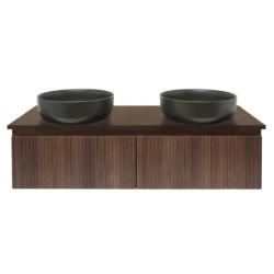 Koupelnová skříňka s krycí deskou SAT Evolution 118x30x44,8 cm ořech mat SATEVO120NAD