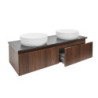 Koupelnová skříňka s deskou z umělého kamene SAT Evolution 118x30x44,8 cm ořech mat SATEVO120NATK