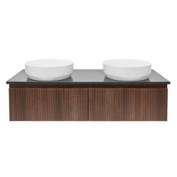 Koupelnová skříňka s deskou z umělého kamene SAT Evolution 118x30x44,8 cm ořech mat SATEVO120NATK