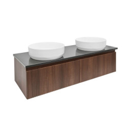 Koupelnová skříňka s deskou z umělého kamene SAT Evolution 118x30x44,8 cm ořech mat SATEVO120NATK