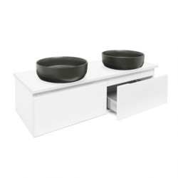 Koupelnová skříňka s krycí deskou SAT Evolution 118x30x44,8 cm bílá mat SATEVO120WMD
