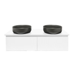 Koupelnová skříňka s krycí deskou SAT Evolution 118x30x44,8 cm bílá mat SATEVO120WMD