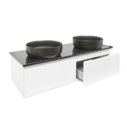 Koupelnová skříňka s žulovou deskou SAT Evolution 118x30x44,8 cm bílá mat SATEVO120WMZ