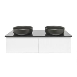 Koupelnová skříňka s deskou z umělého kamene SAT Evolution 118x30x44,8 cm bílá mat SATEVO120WMTK